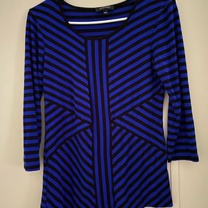 Spense blue & Blk 3/4 Great condition blouse